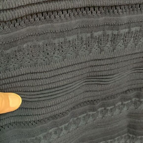 Marchesa Voyage Navy Blue Sleeveless Stitch Knit Sheath Below Knee Dress Size L - Picture 8 of 16